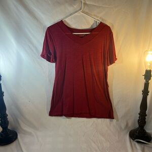 Elegant Red V-Neck Women's Top